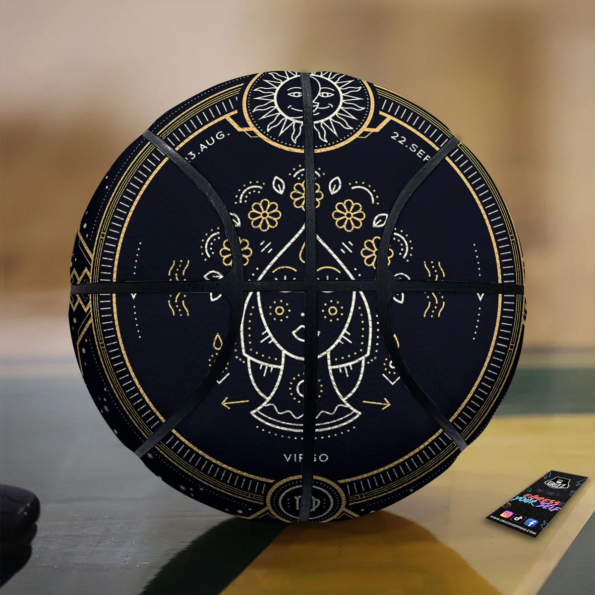 Zodiac Sign Vintage Virgo Print Basketball