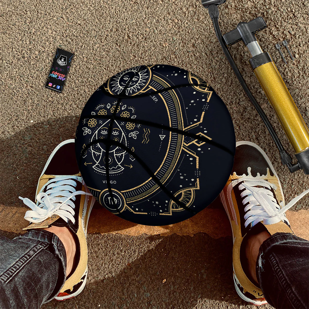 Zodiac Sign Vintage Virgo Print Basketball - Image 2
