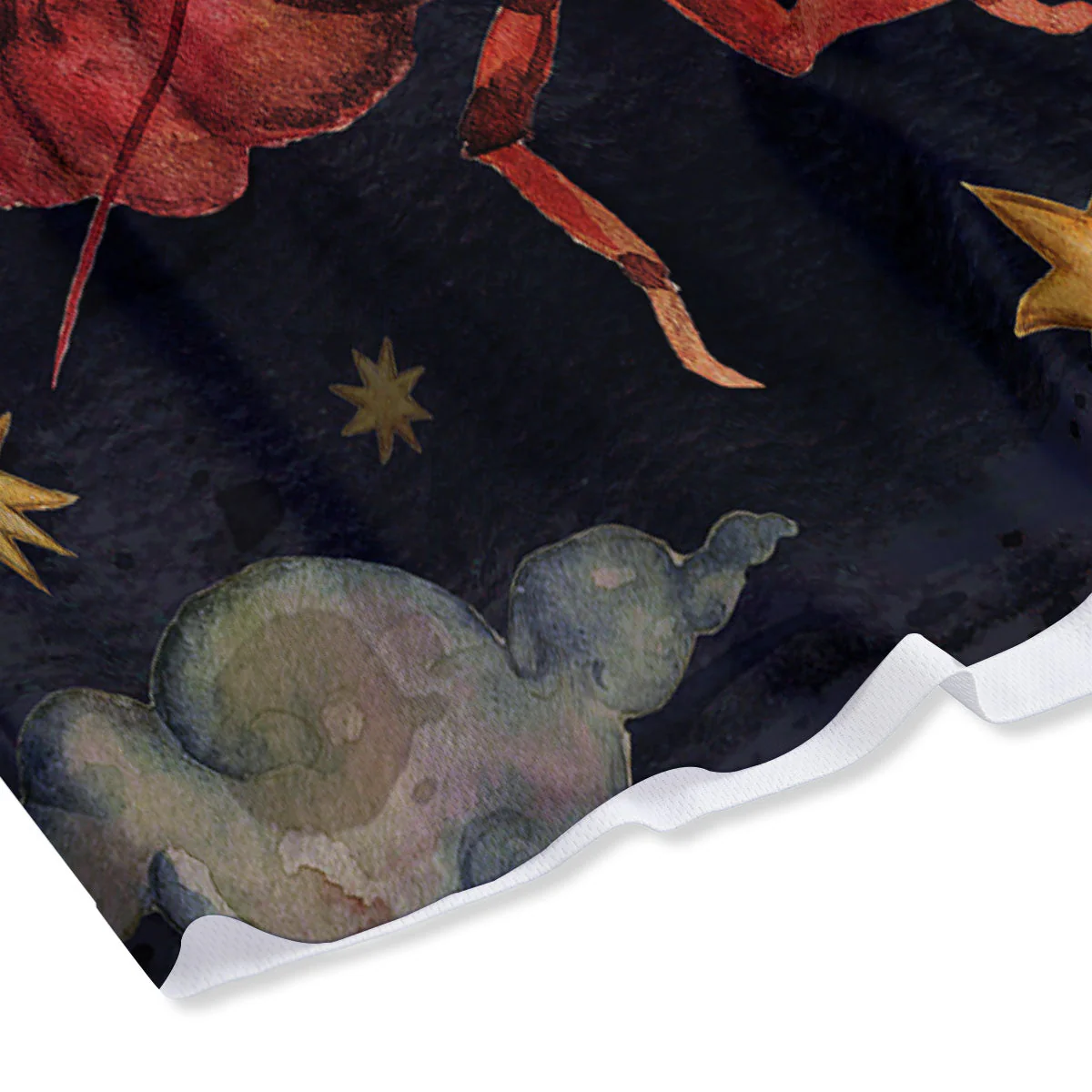 Zodiac Sign Watercolor Cancer Print Mesh Shorts - Image 4