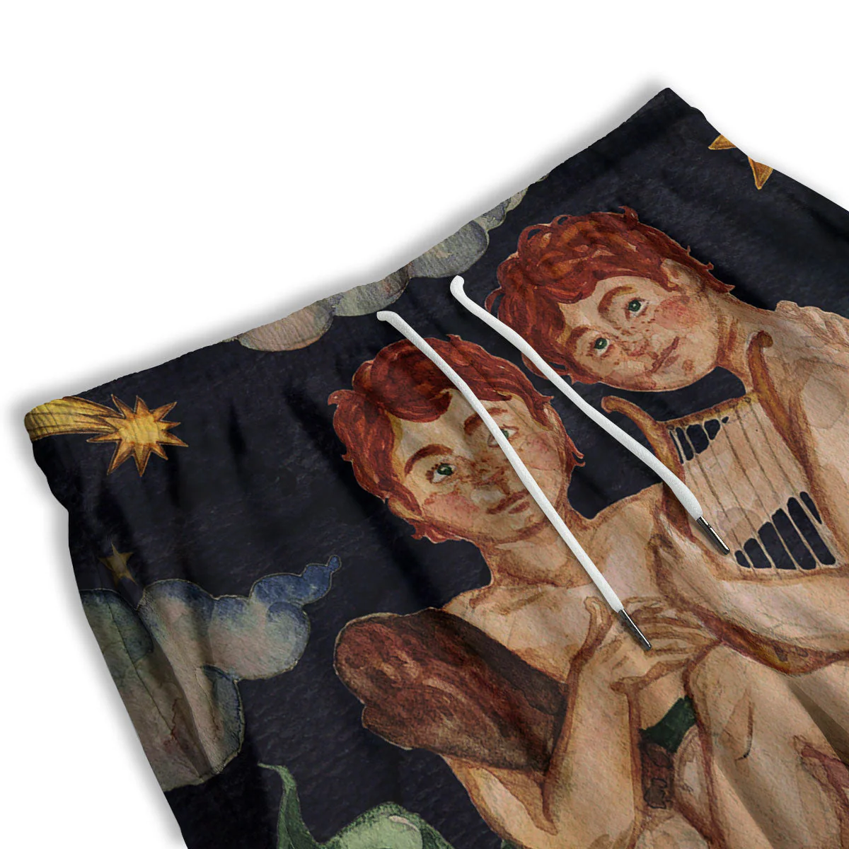 Zodiac Sign Watercolor Gemini Print Men's Athletic Shorts - Image 3