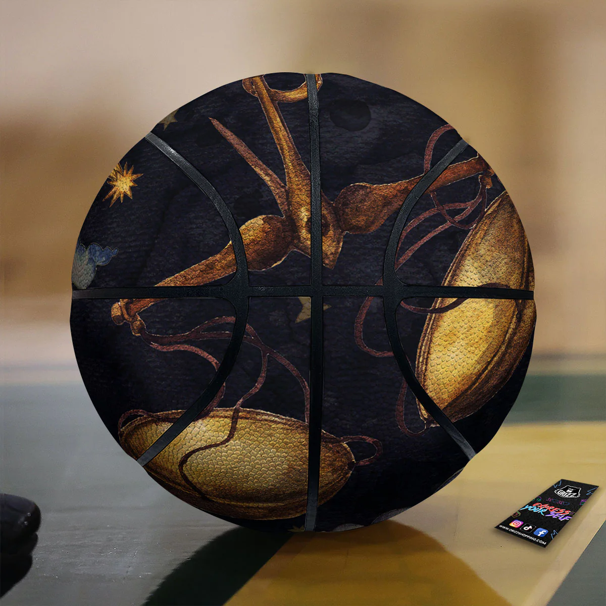 Zodiac Sign Watercolor Libra Print Basketball