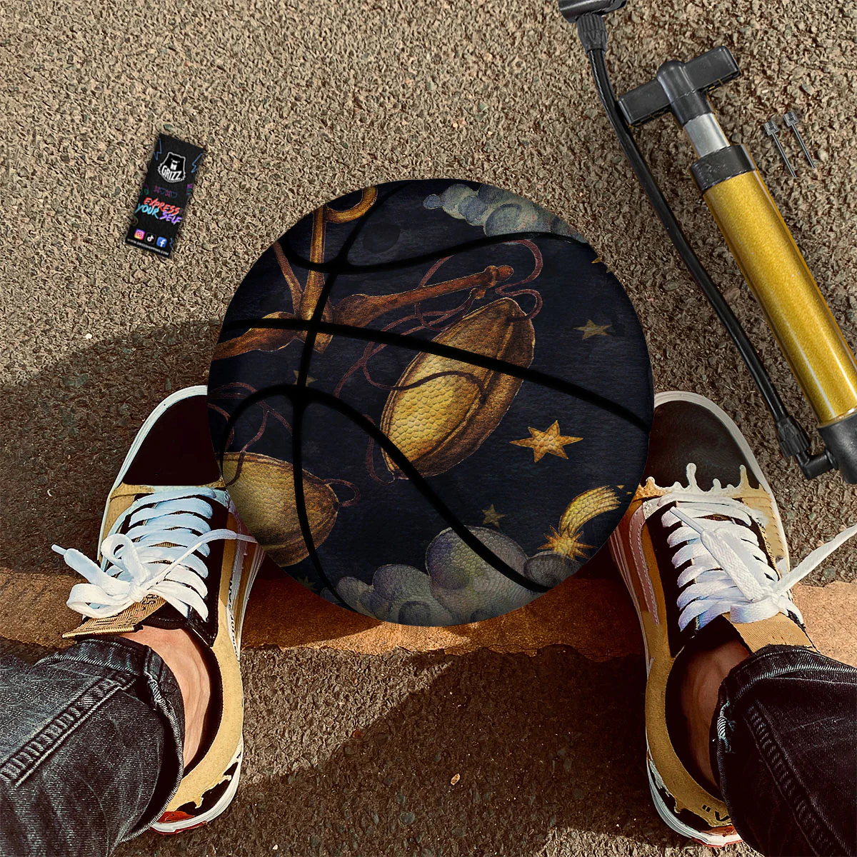 Zodiac Sign Watercolor Libra Print Basketball - Image 2