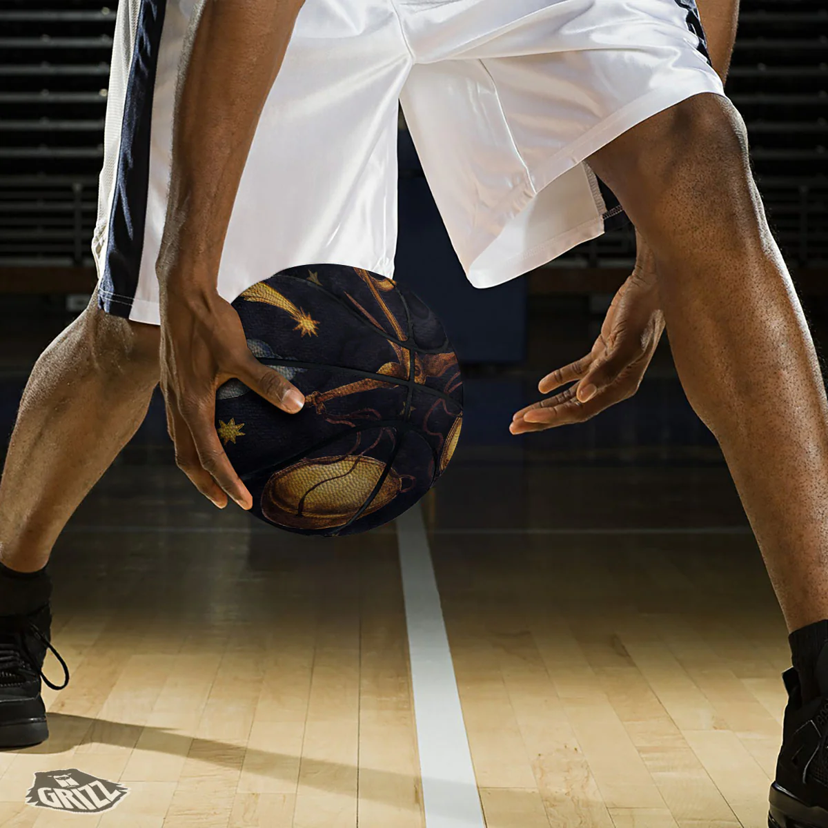 Zodiac Sign Watercolor Libra Print Basketball - Image 3