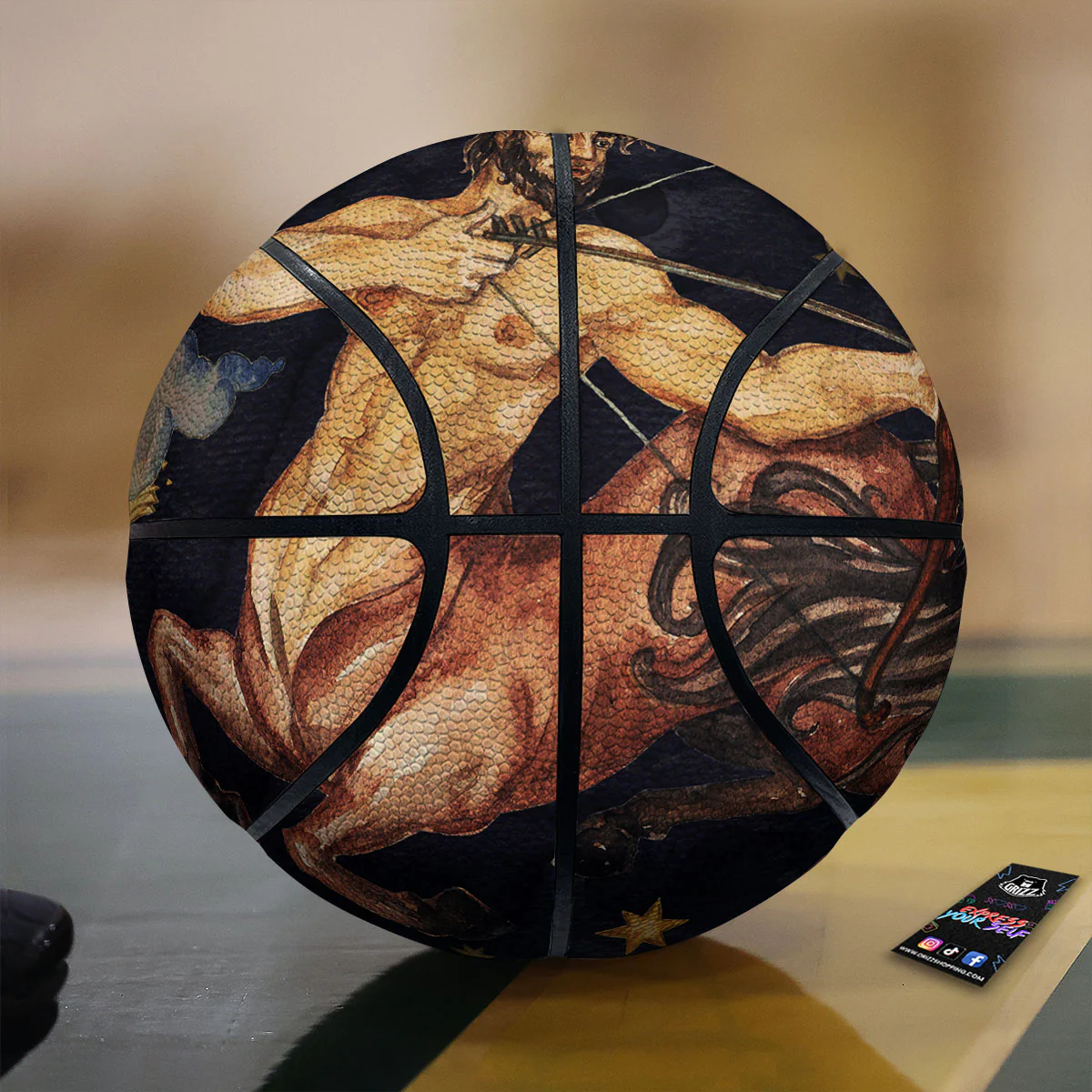 Zodiac Sign Watercolor Sagittarius Print Basketball