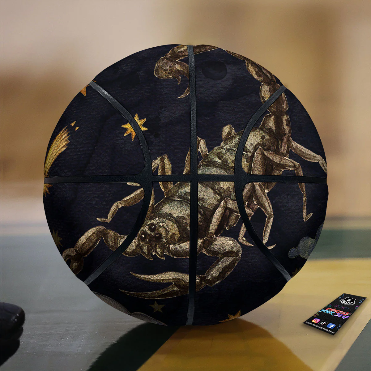 Zodiac Sign Watercolor Scorpio Print Basketball
