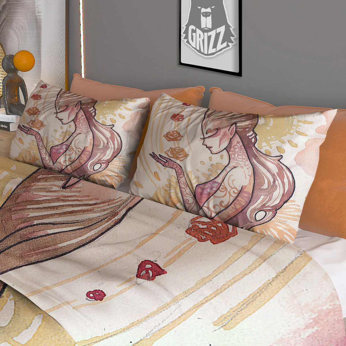 Zodiac Sign Watercolor Virgo Print Duvet Cover Bedding Set - Image 3