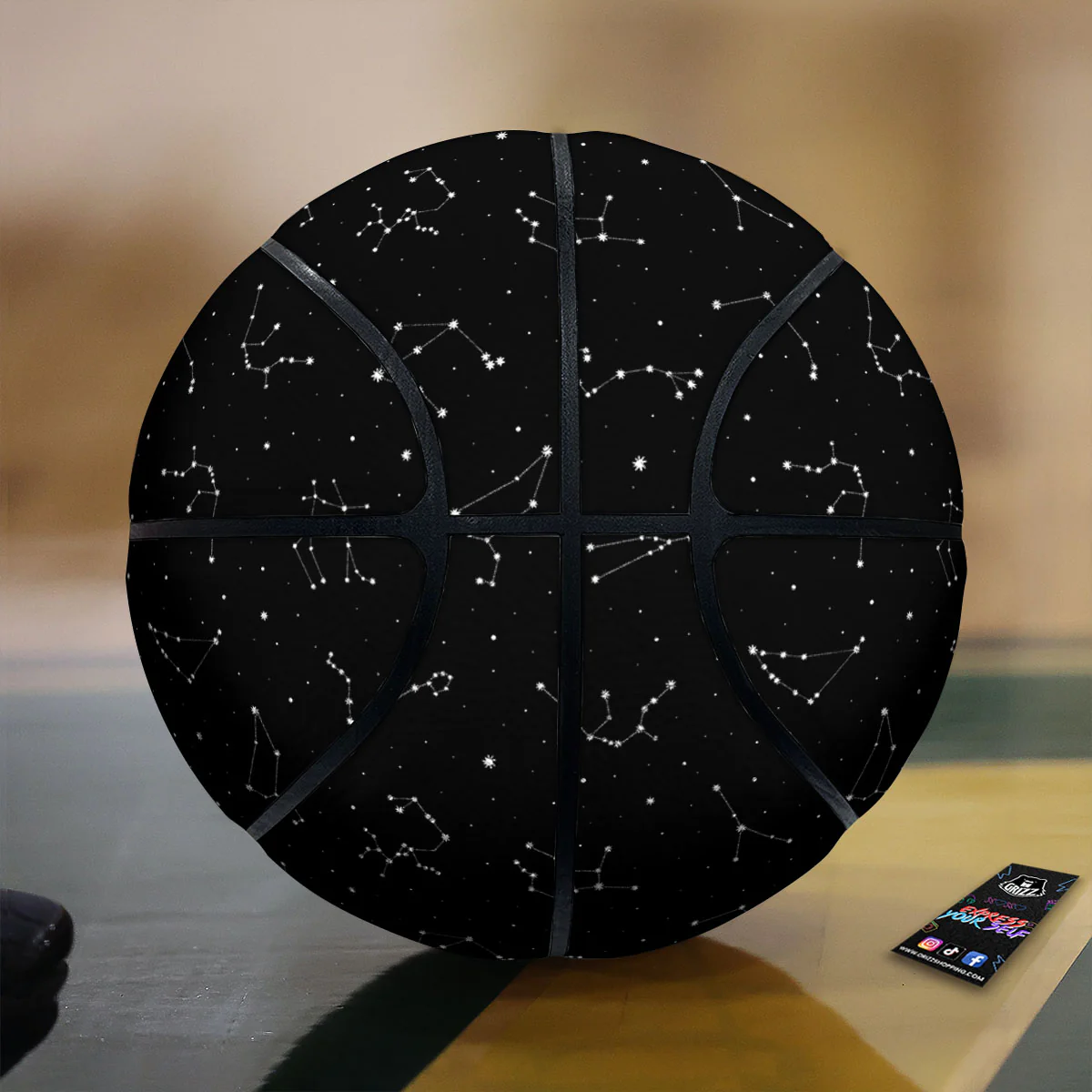 Zodiac Stars White And Black Print Basketball