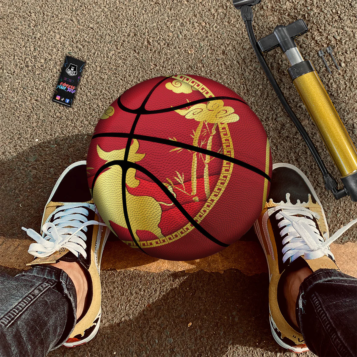 Zodiac Symbol Chinese Ox Print Basketball - Image 3