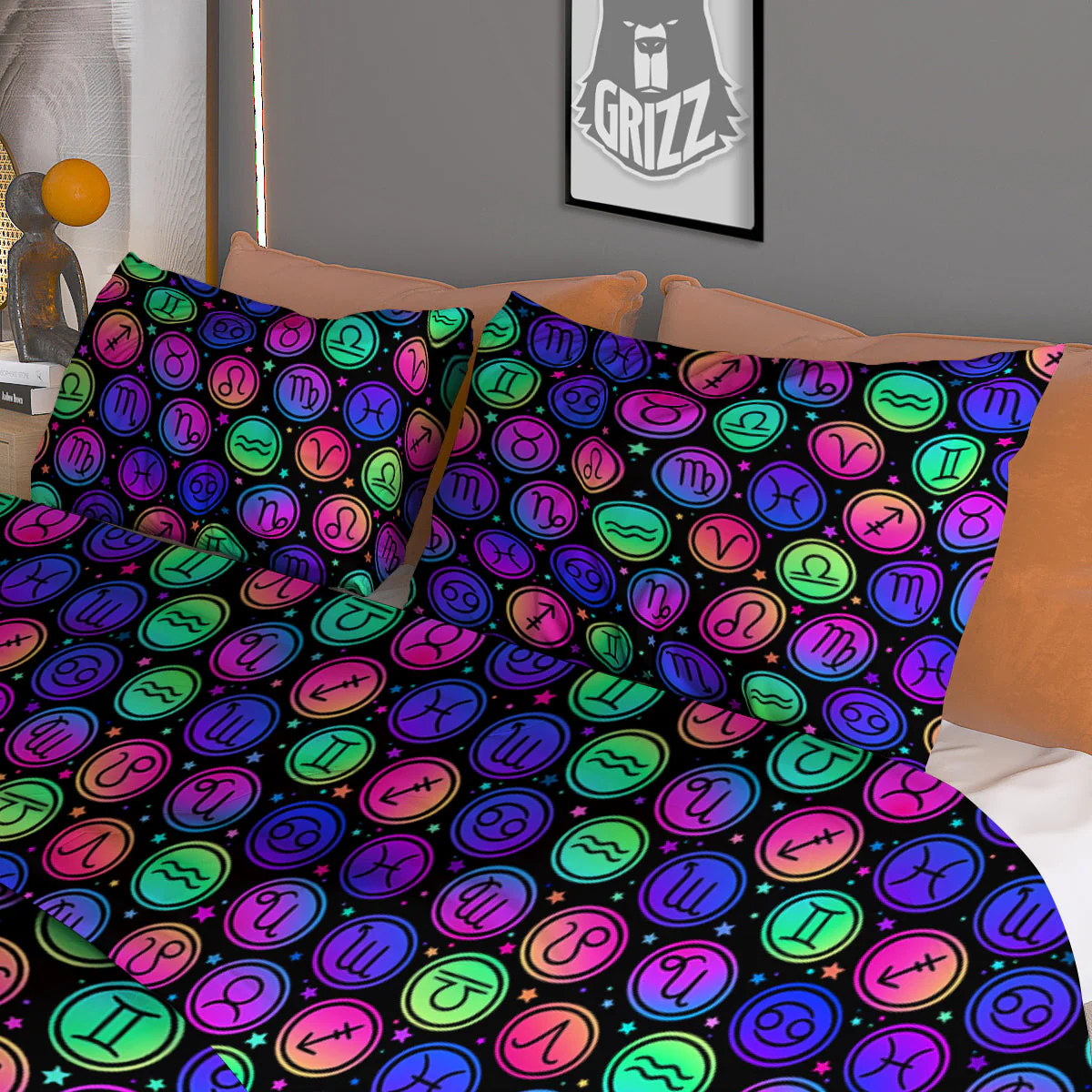 Zodiac Symbols Colorful Print Pattern Duvet Cover Bedding Set - Image 3