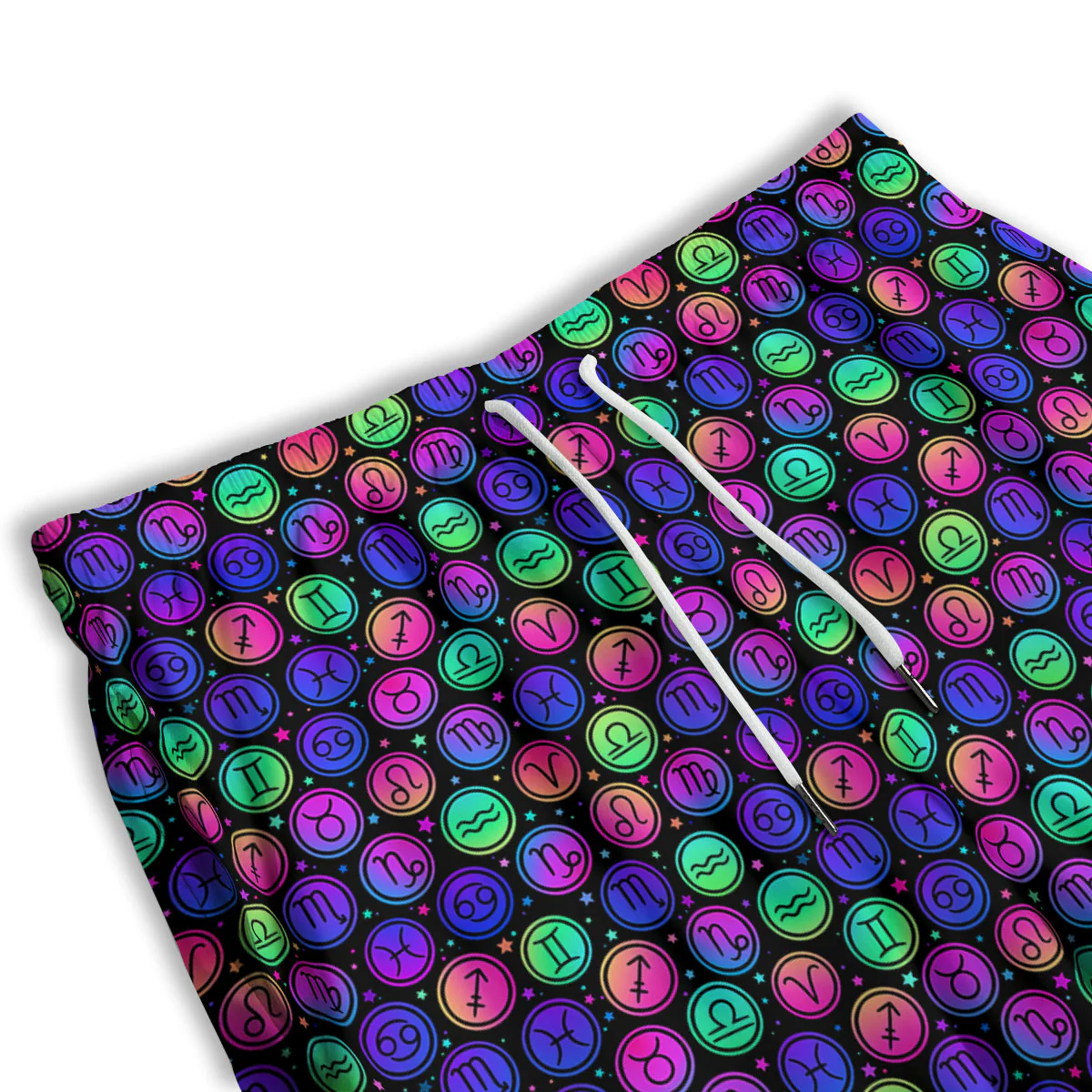 Zodiac Symbols Colorful Print Pattern Men's Athletic Shorts - Image 3