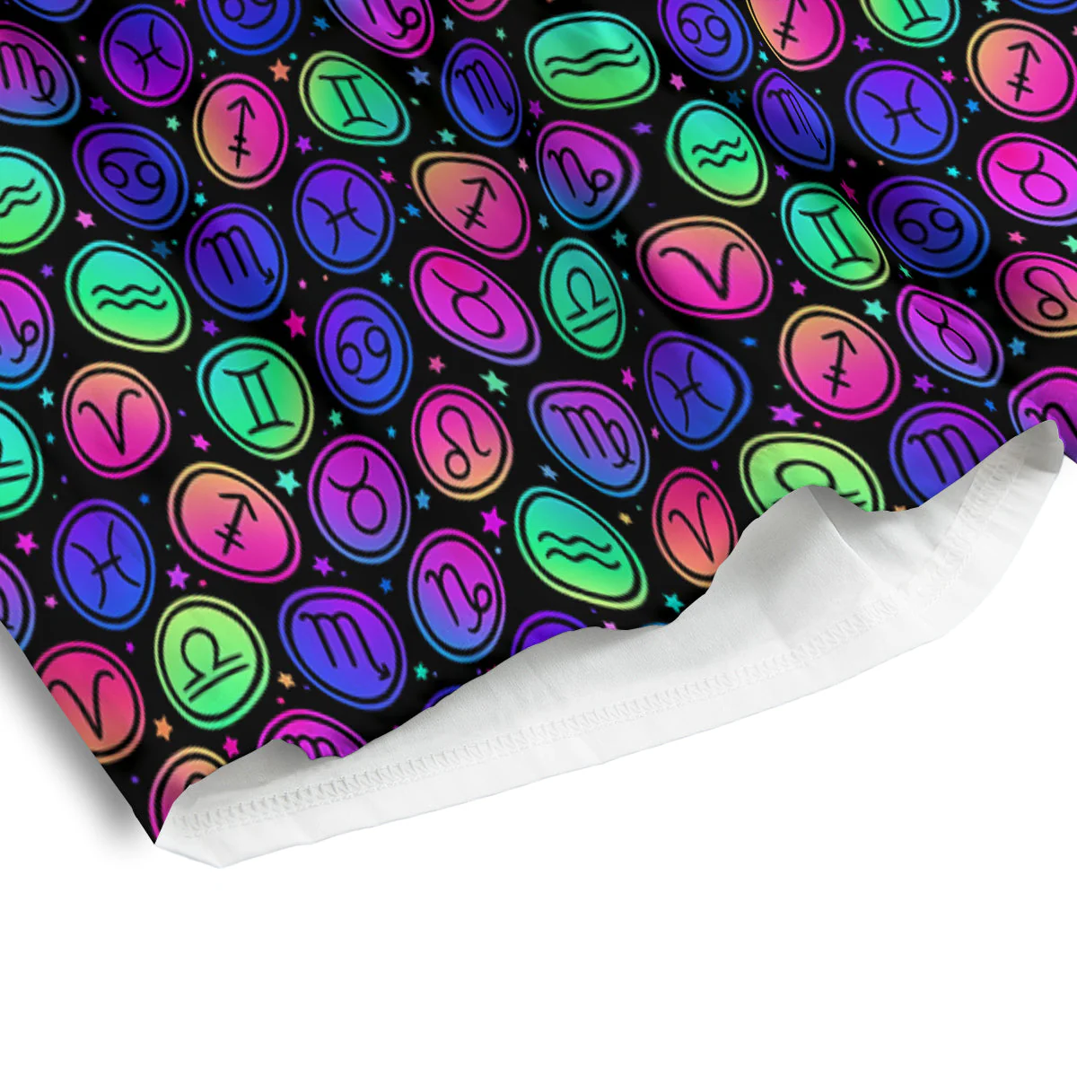 Zodiac Symbols Colorful Print Pattern Men's Athletic Shorts - Image 4