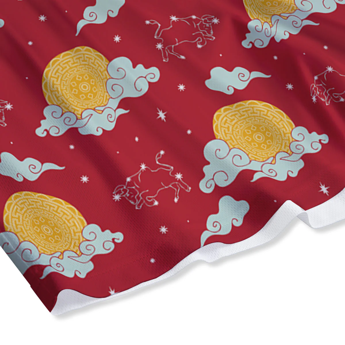 Zodiac Taurus Sky Chinese Year Print Pattern Mesh Shorts - Image 4