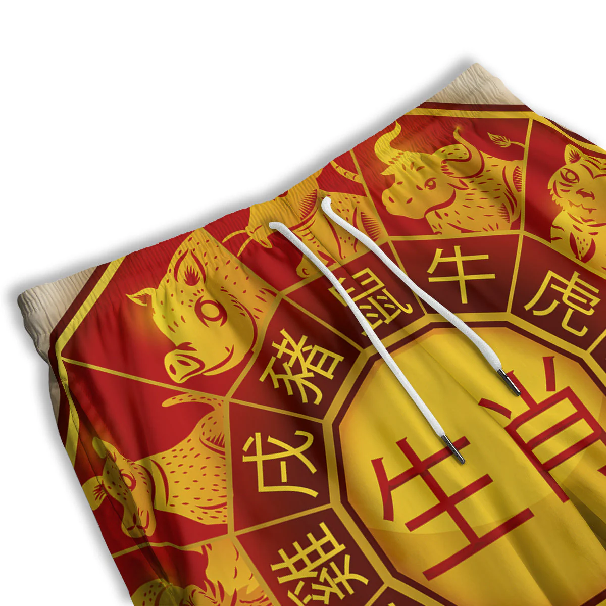Zodiac Wheel Colourful Chinese Print Men's Athletic Shorts - Image 3