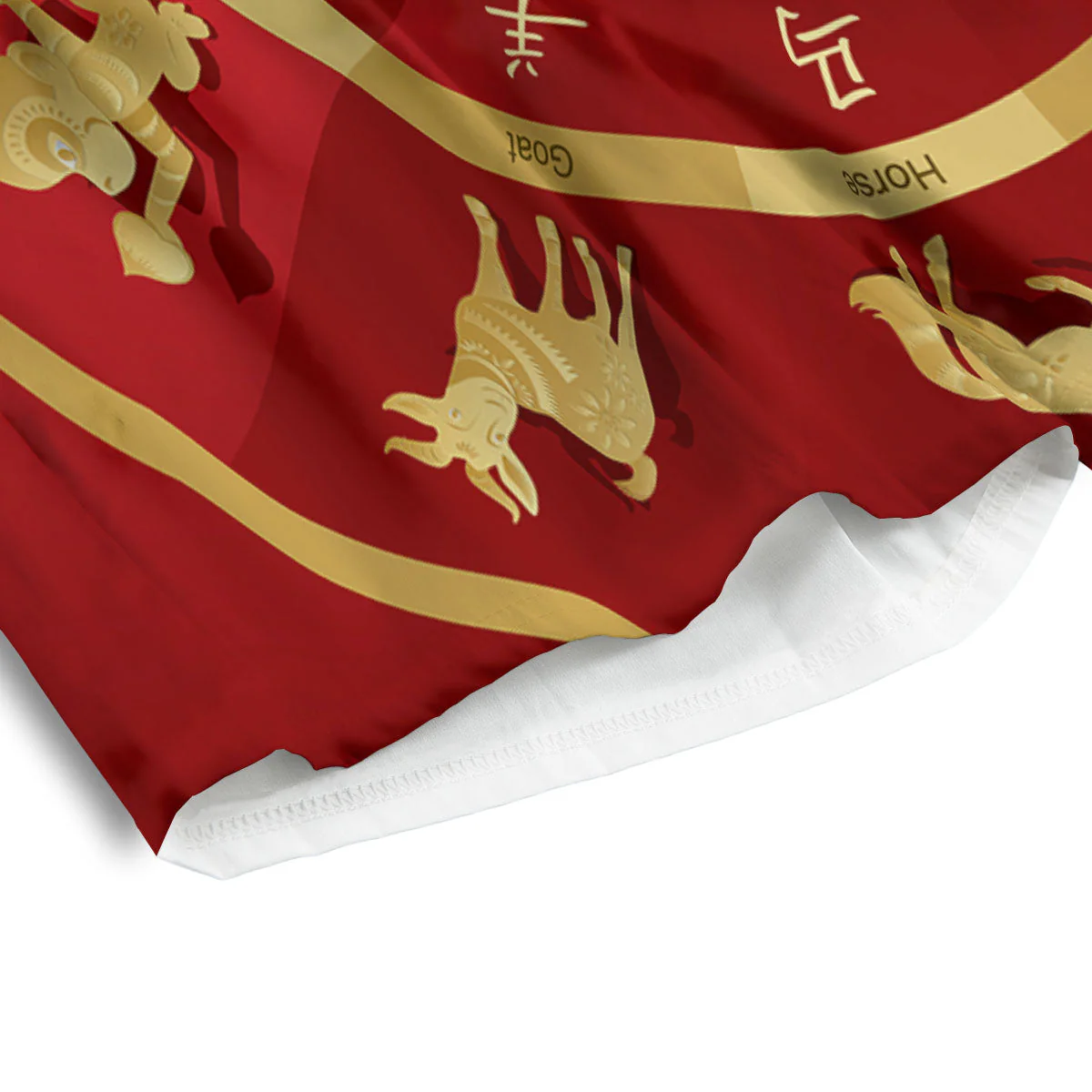 Zodiac Wheel Red Chinese Print Men's Athletic Shorts - Image 4