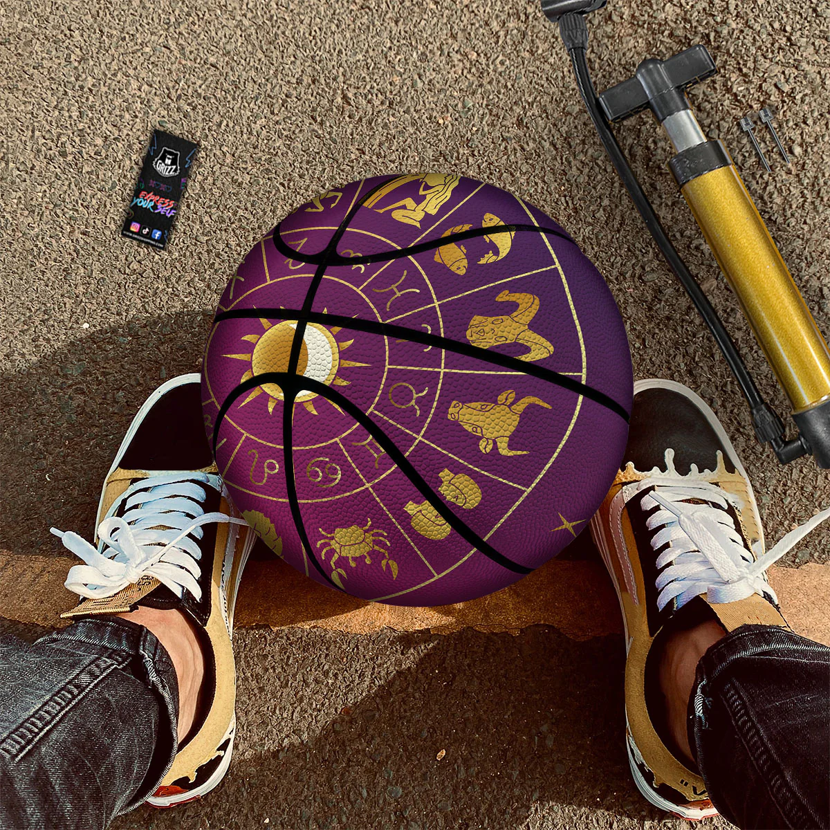 Zodiac Wheel Symbols Print Basketball - Image 2
