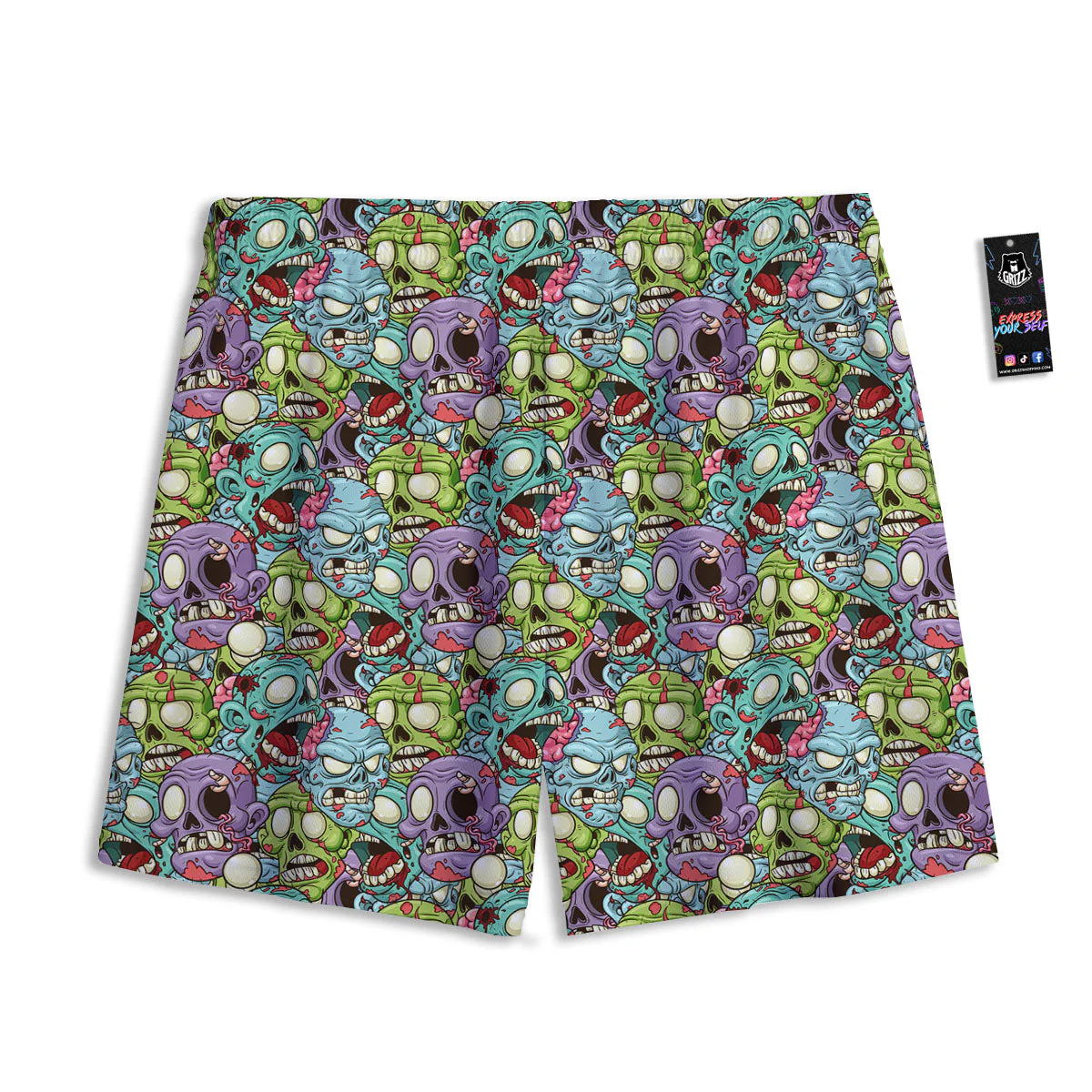 Zombie Bloody Print Pattern Mesh Shorts - Image 2