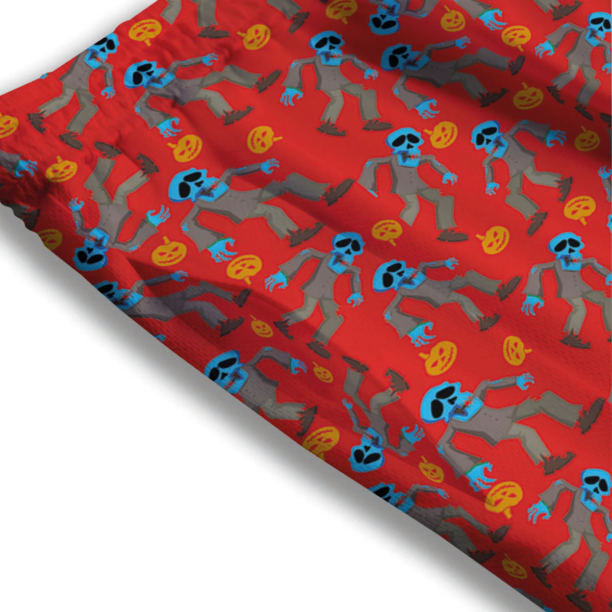 Zombie Blue Print Pattern Mesh Shorts - Image 3