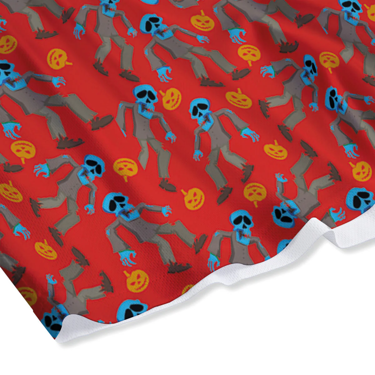 Zombie Blue Print Pattern Mesh Shorts - Image 4