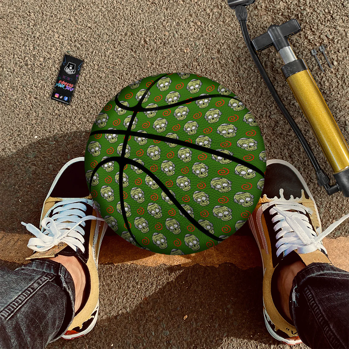 Zombie Cartoon Print Pattern Basketball - Image 3