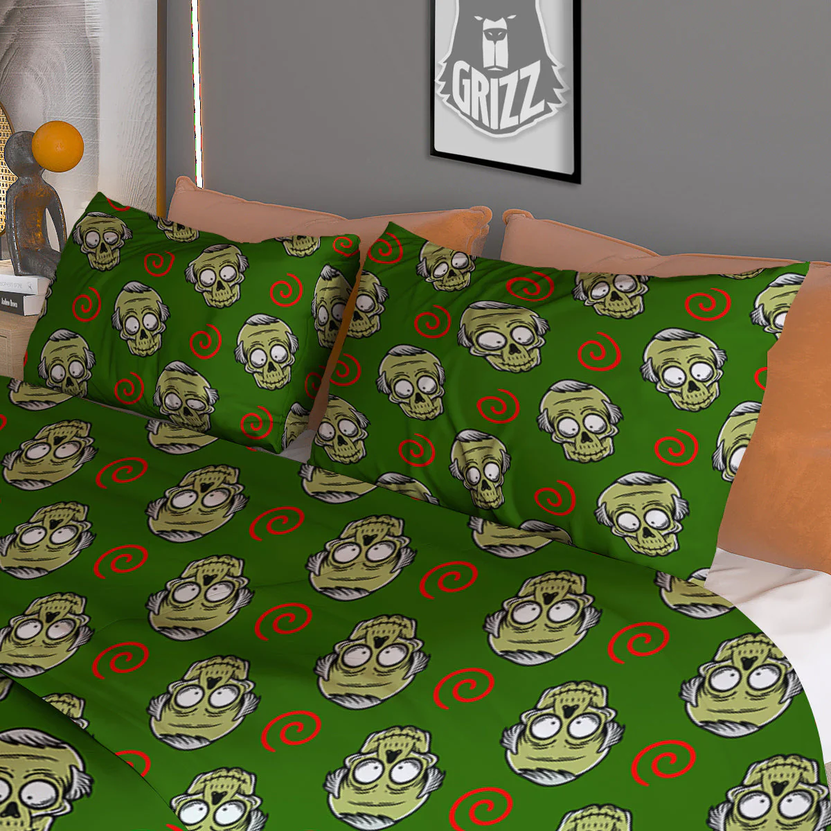 Zombie Cartoon Print Pattern Duvet Cover Bedding Set - Image 3