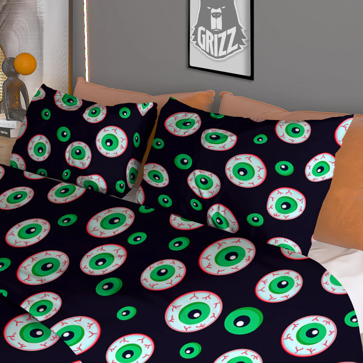 Zombie Eyeball Print Pattern Duvet Cover Bedding Set - Image 3