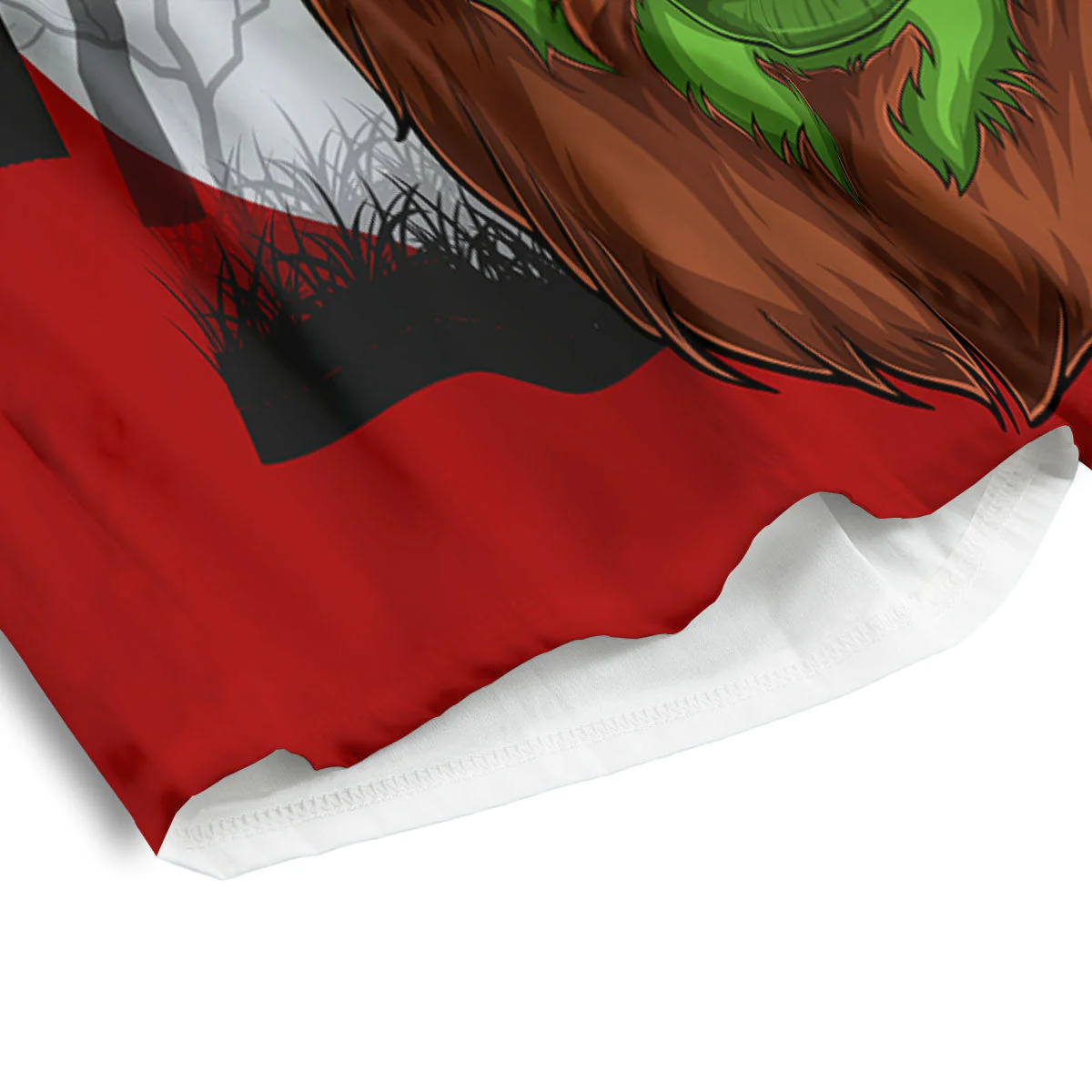 Zombie Face Halloween Character Print Men's Athletic Shorts - Image 4