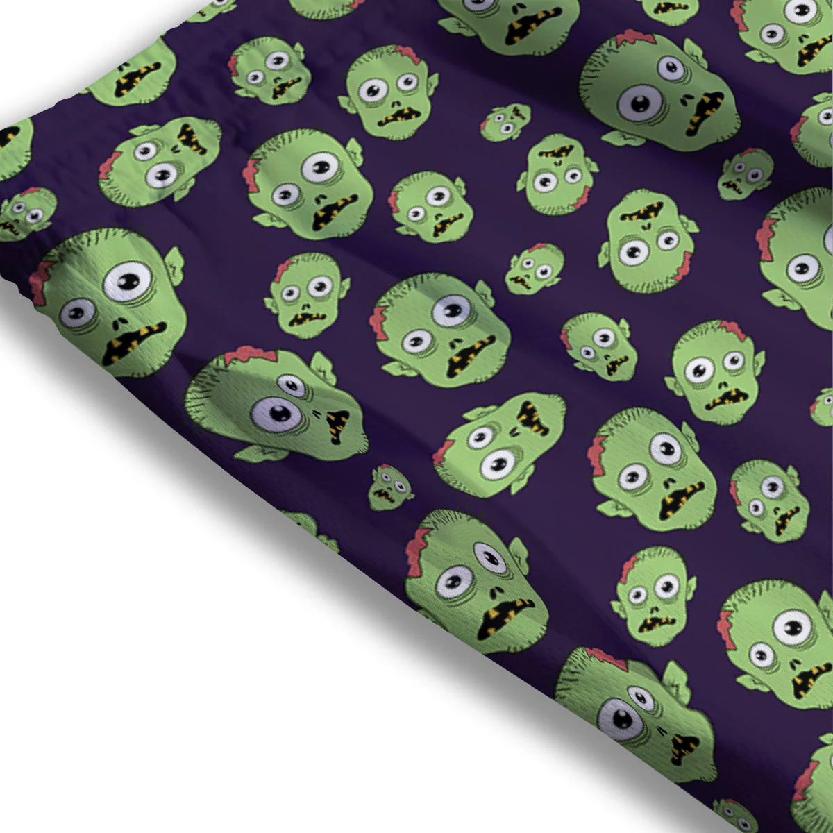 Zombie Green Print Pattern Mesh Shorts - Image 3