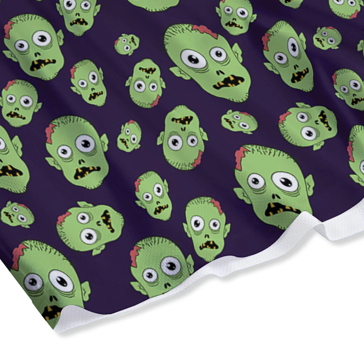 Zombie Green Print Pattern Mesh Shorts - Image 4