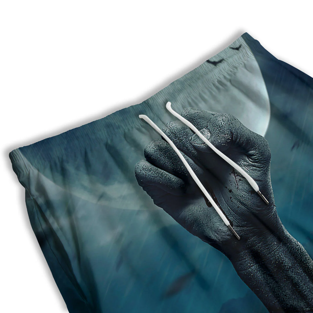 Zombie Hand Rising From Grave Print Men's Athletic Shorts - Image 3