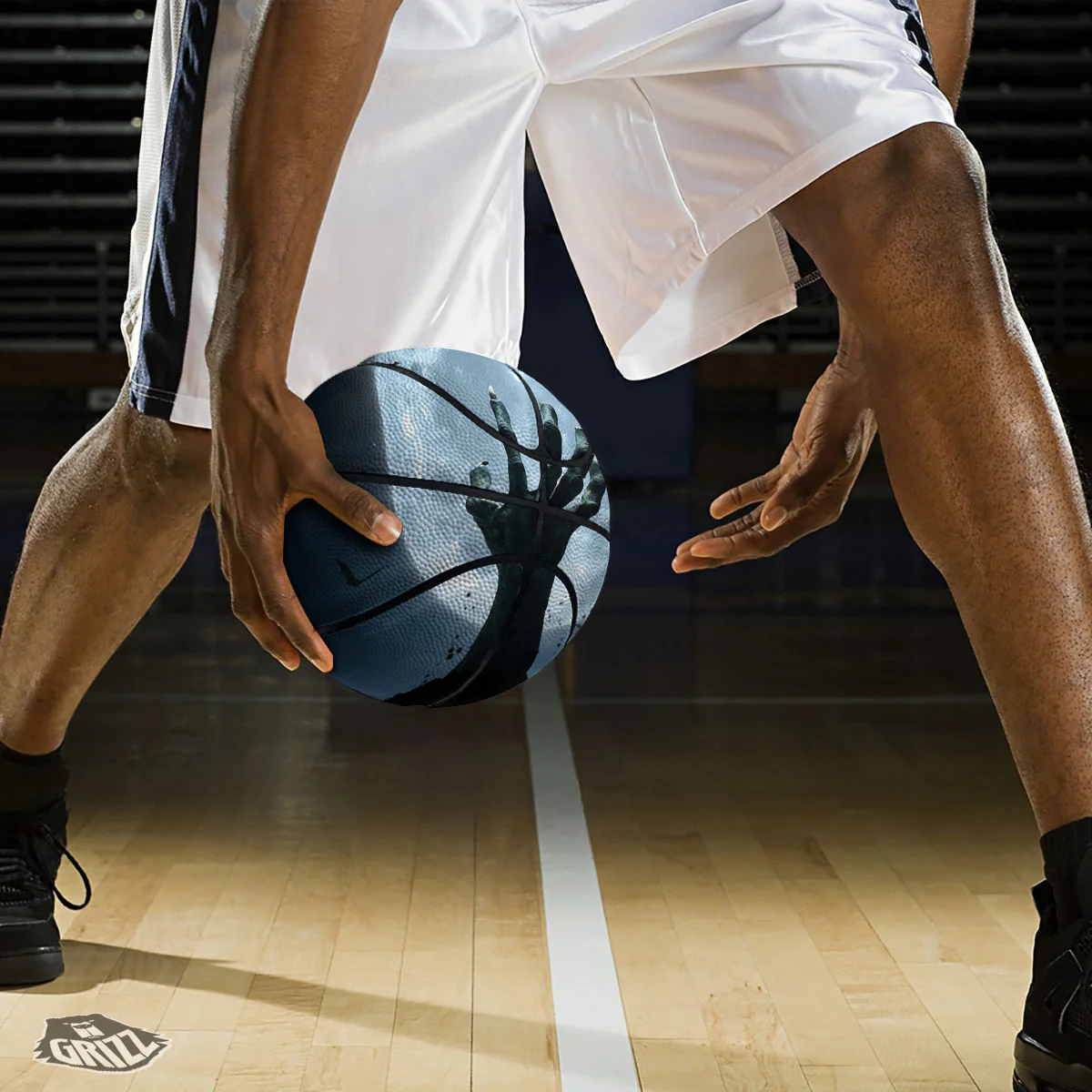 Zombie Hands Scary Print Basketball - Image 3