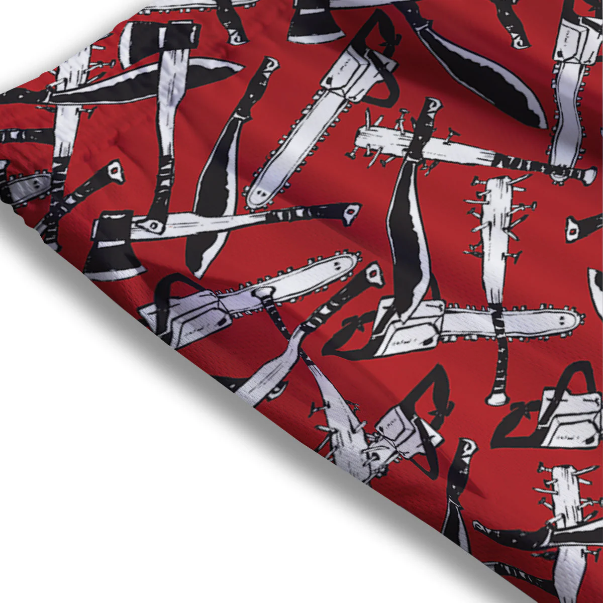 Zombie Killer Weapon Print Pattern Mesh Shorts - Image 3