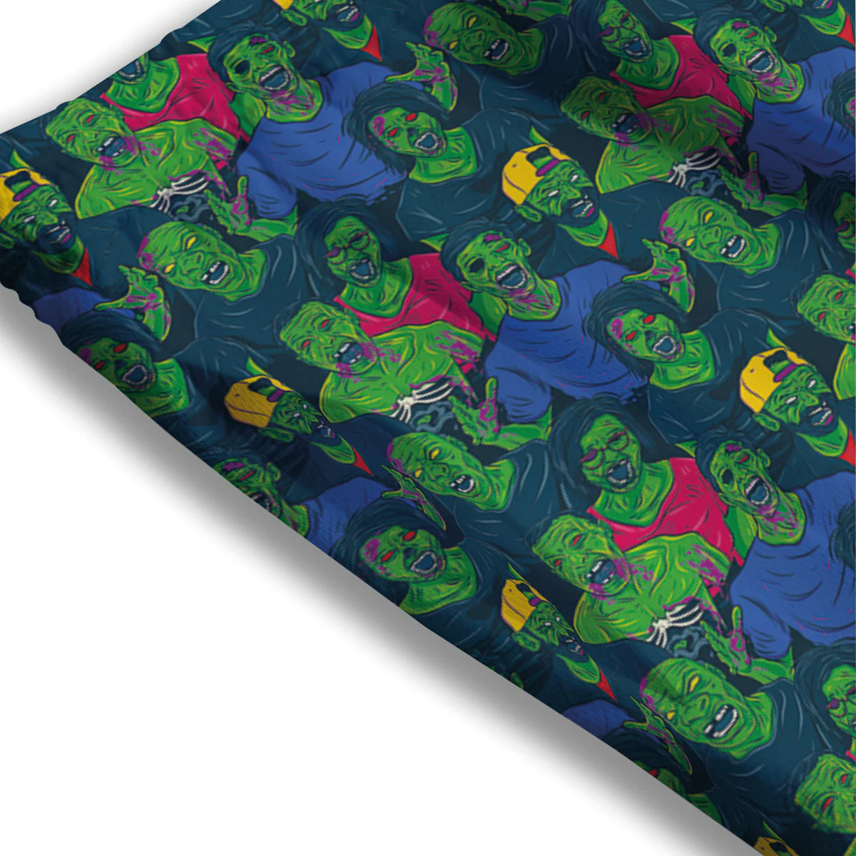Zombie Print Pattern Mesh Shorts - Image 3