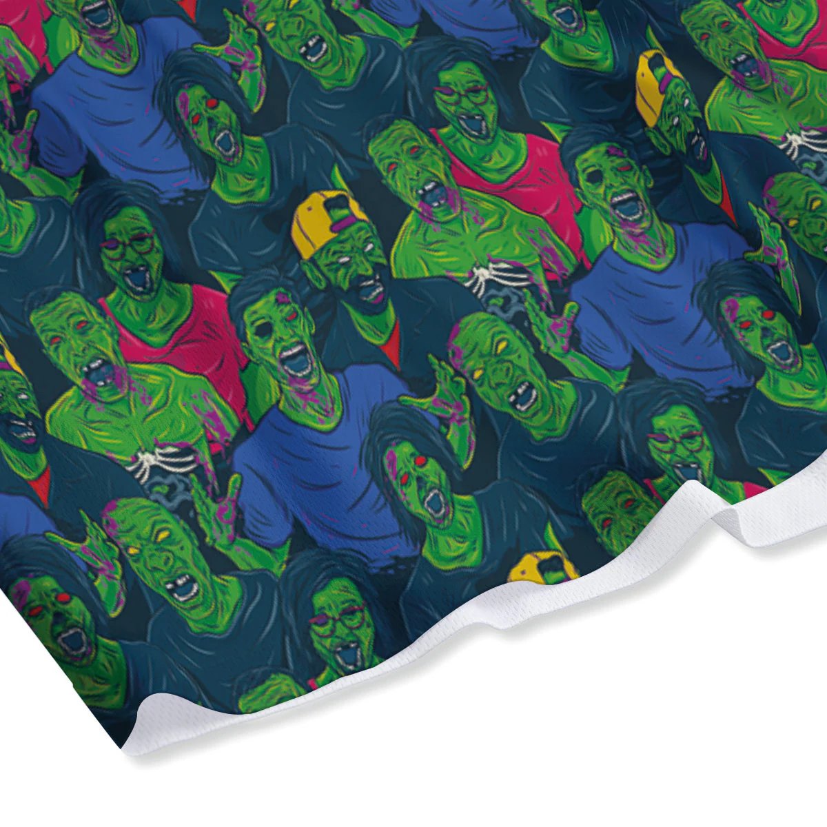 Zombie Print Pattern Mesh Shorts - Image 4
